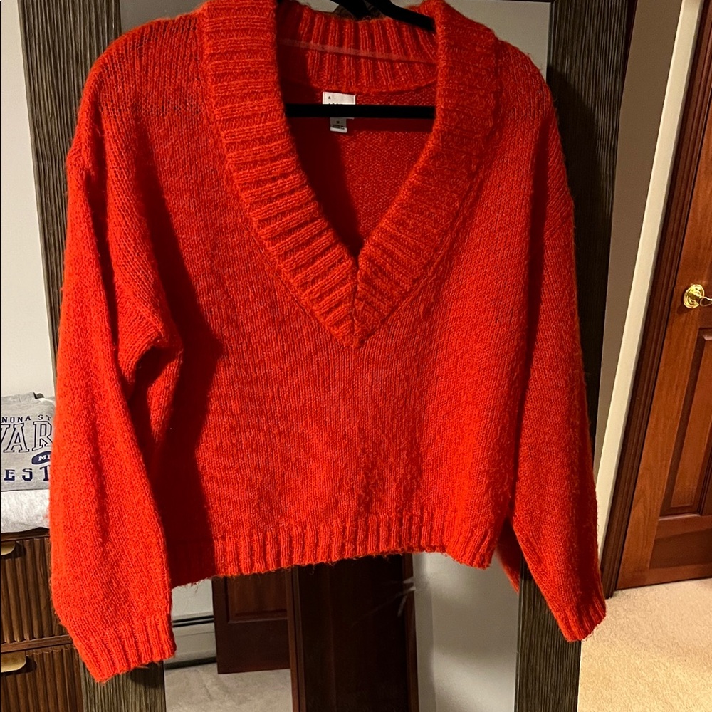 a new day Vibrant Red V-Neck Sweater
